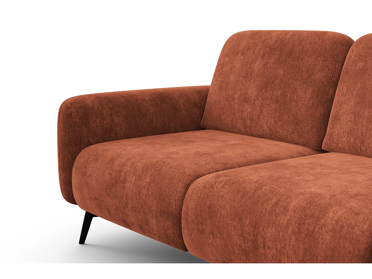Sofa 2-Sitzer FEBE, rostroter Chenille-Stoff