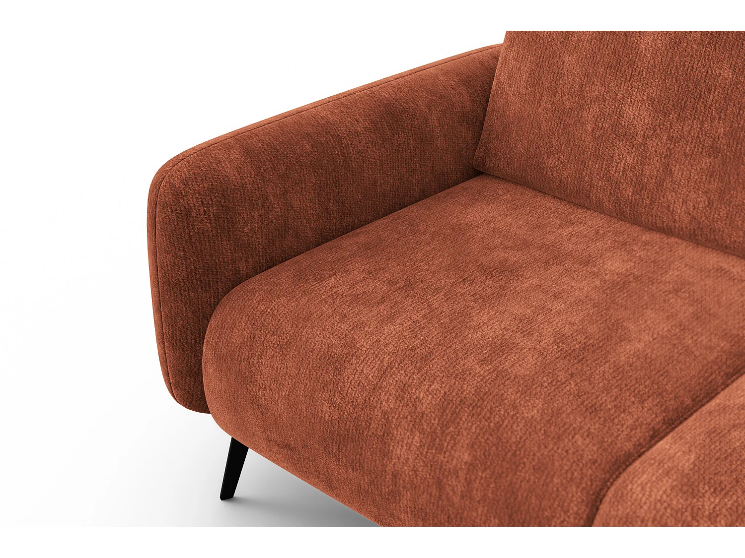 Sofa 2-Sitzer FEBE, rostroter Chenille-Stoff
