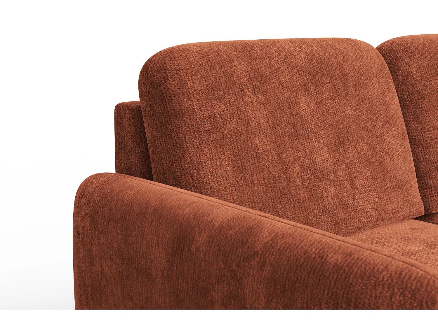 Sofa 2-Sitzer FEBE, rostroter Chenille-Stoff