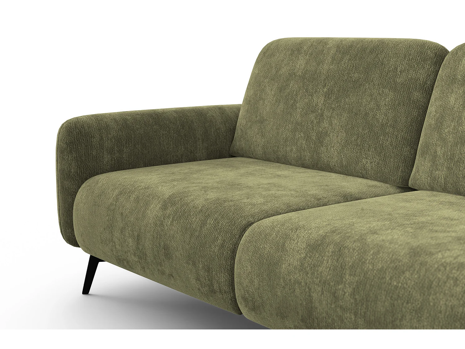 Sofa 3-Sitzer FEBE, olivgrüner Chenille-Stoff