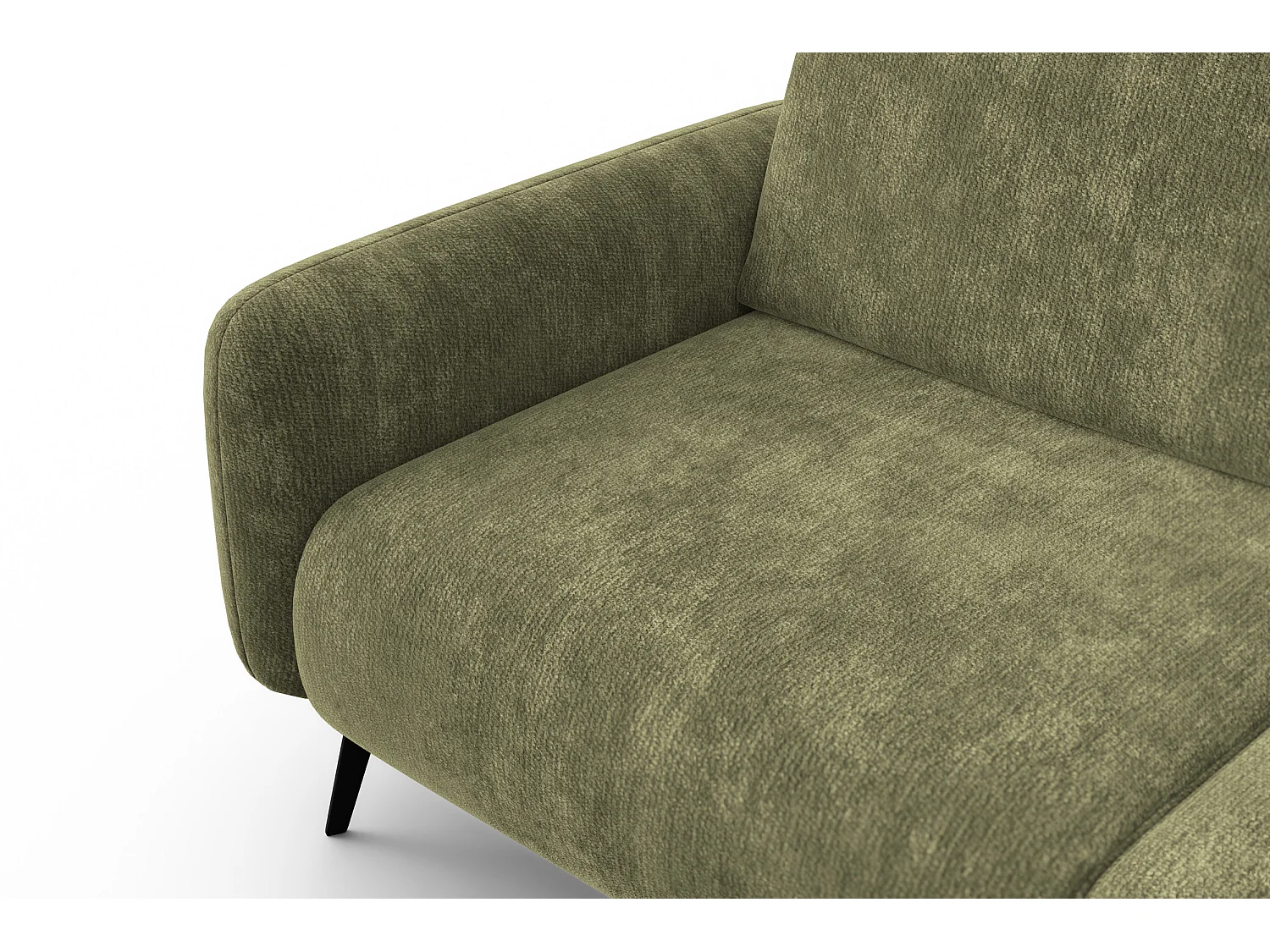 Sofa 3-Sitzer FEBE, olivgrüner Chenille-Stoff