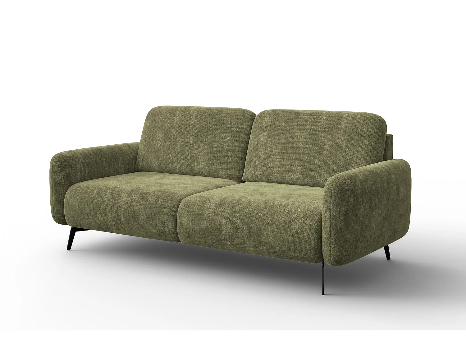Sofa 3-Sitzer FEBE, olivgrüner Chenille-Stoff