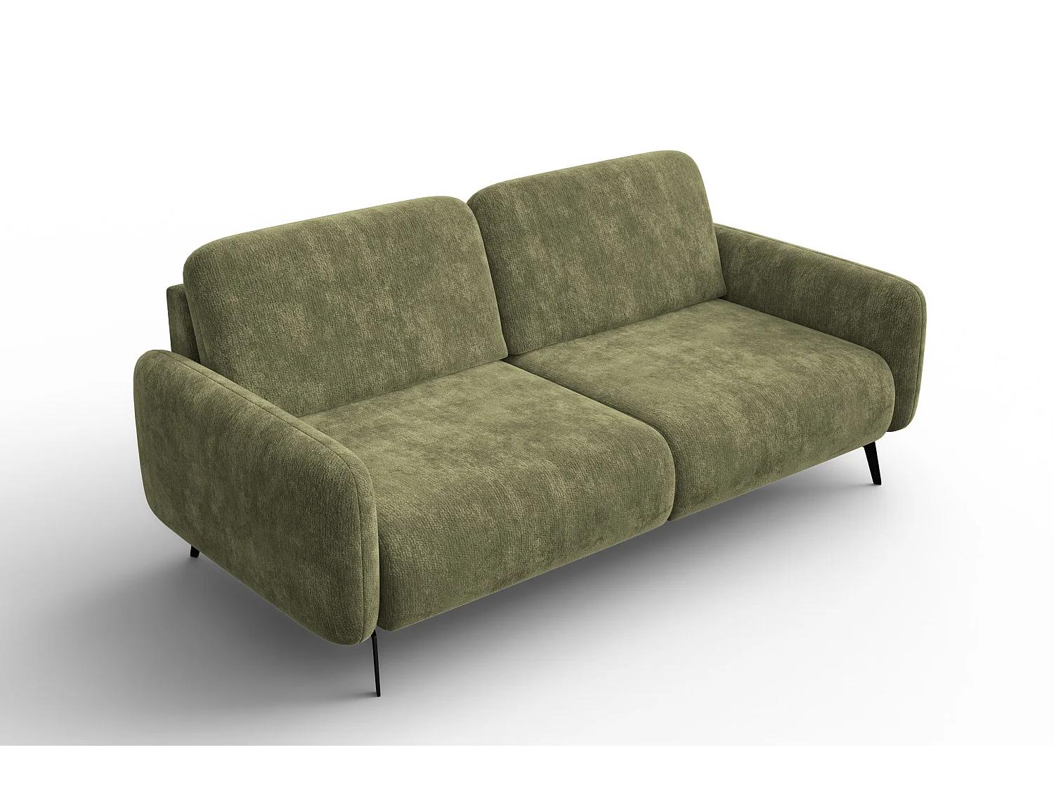 Sofa 3-Sitzer FEBE, olivgrüner Chenille-Stoff