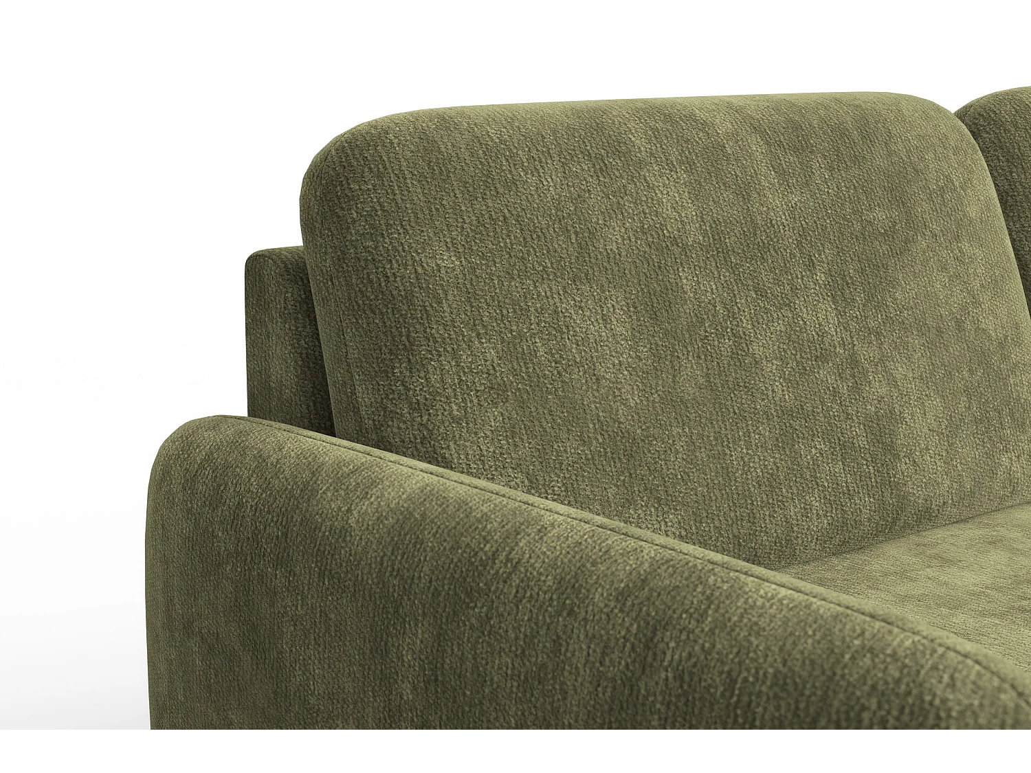 Sofa 3-Sitzer FEBE, olivgrüner Chenille-Stoff