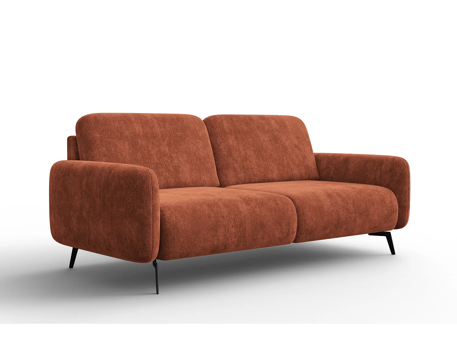 Sofa 3-Sitzer FEBE, rostroter Chenille-Stoff