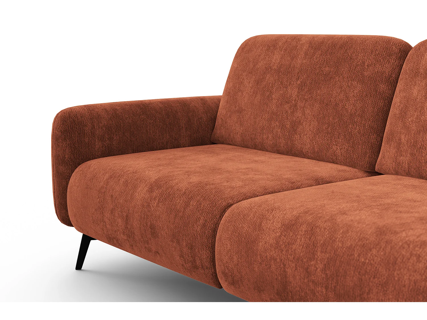 Sofa 3-Sitzer FEBE, rostroter Chenille-Stoff