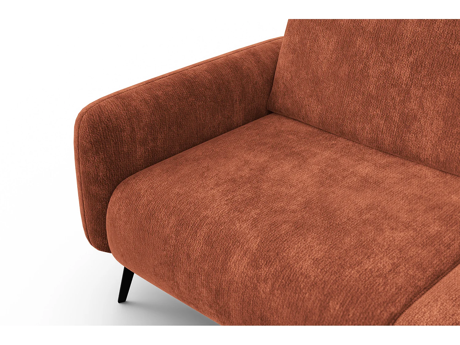 Sofa 3-Sitzer FEBE, rostroter Chenille-Stoff