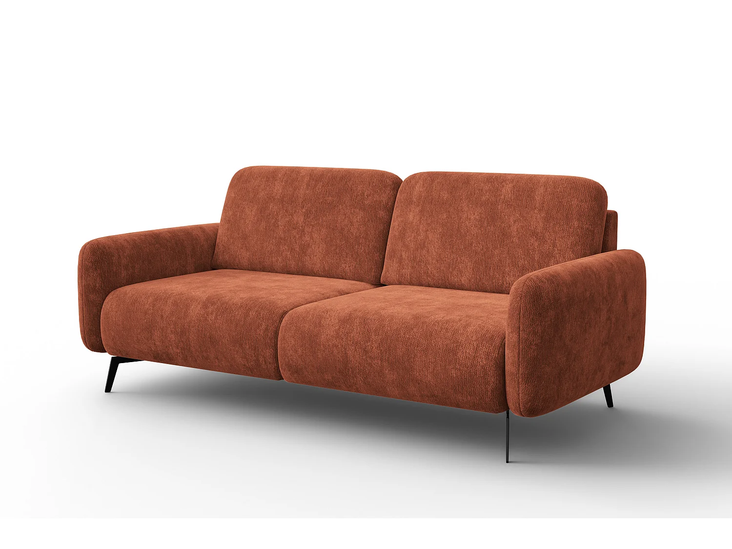 Sofa 3-Sitzer FEBE, rostroter Chenille-Stoff