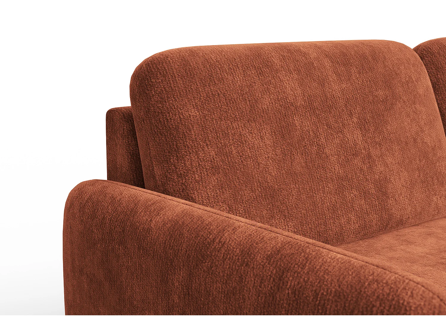 Sofa 3-Sitzer FEBE, rostroter Chenille-Stoff