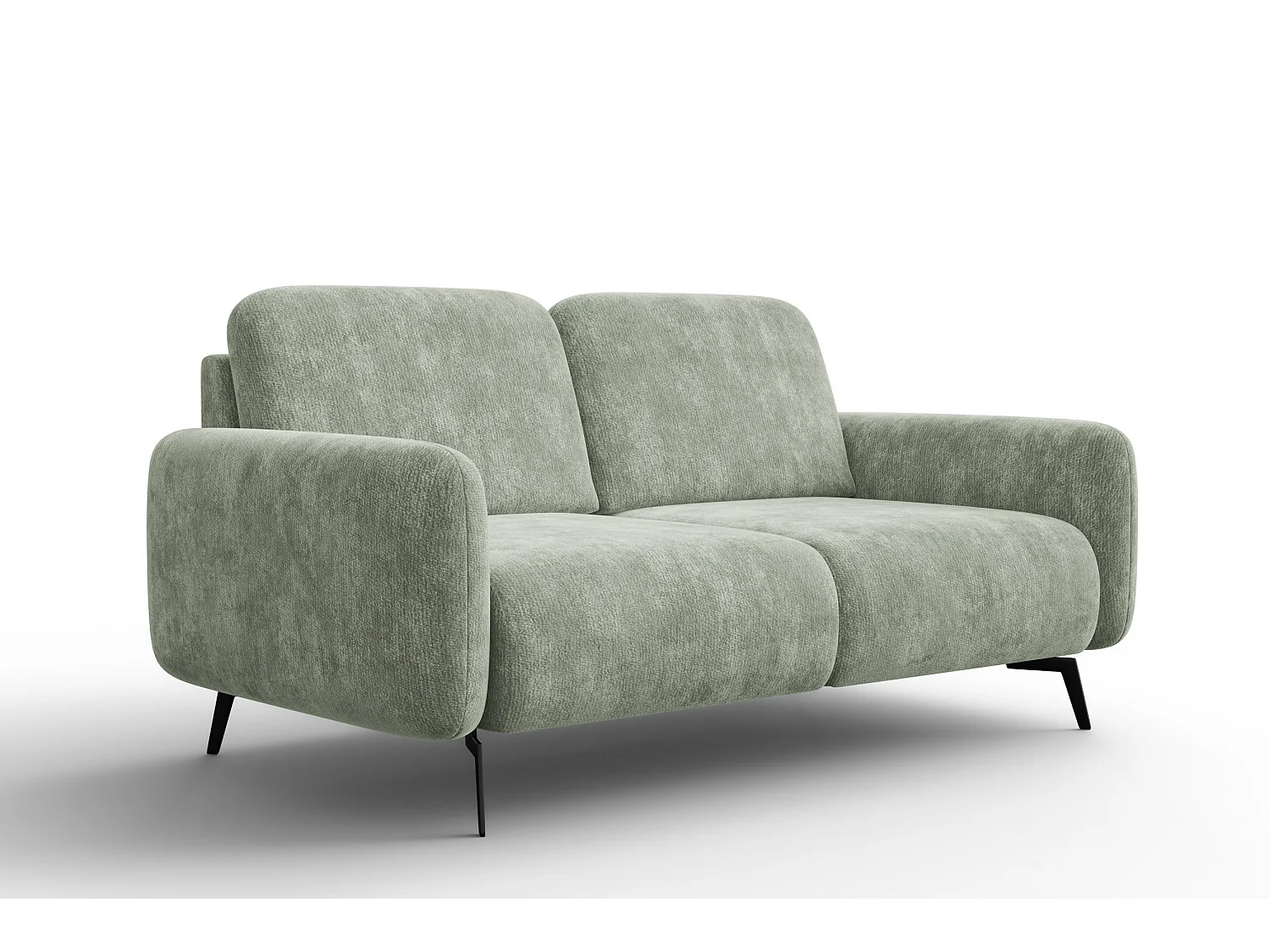 Sofa 2-Sitzer FEBE, hellgrüner Chenille-Stoff