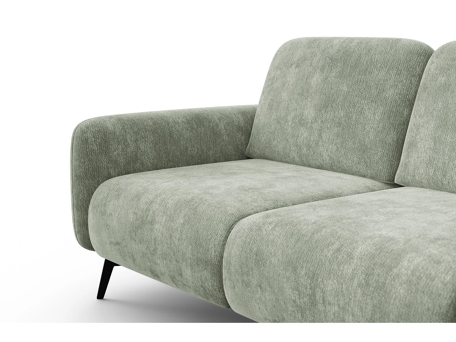 Sofa 2-Sitzer FEBE, hellgrüner Chenille-Stoff
