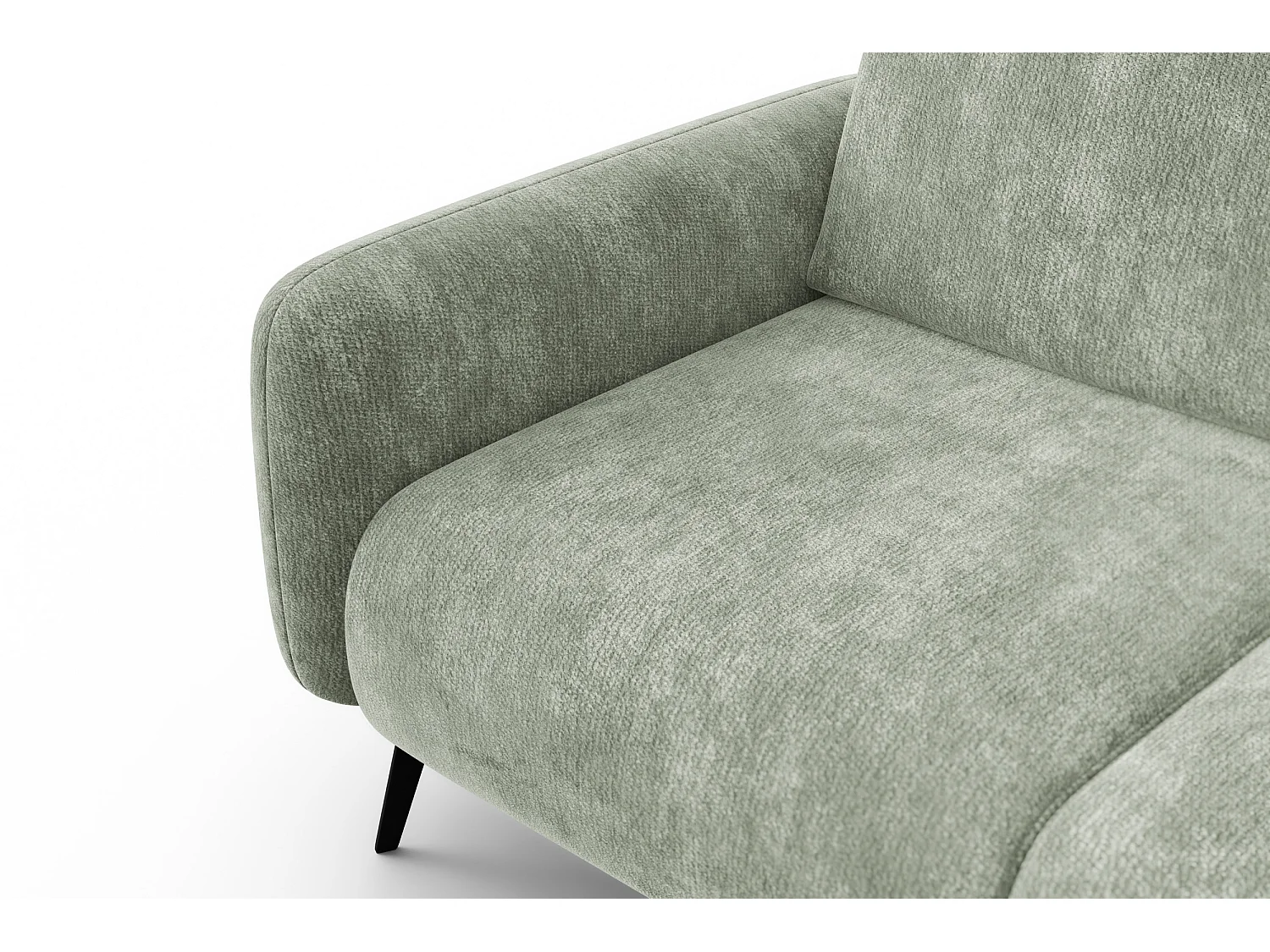 Sofa 2-Sitzer FEBE, hellgrüner Chenille-Stoff