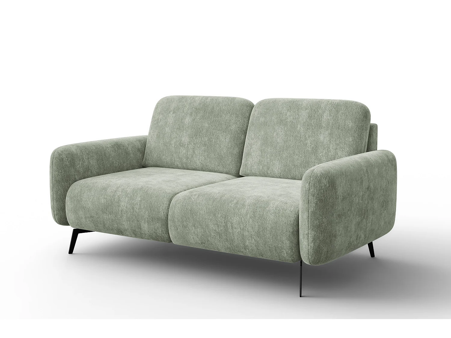 Sofa 2-Sitzer FEBE, hellgrüner Chenille-Stoff