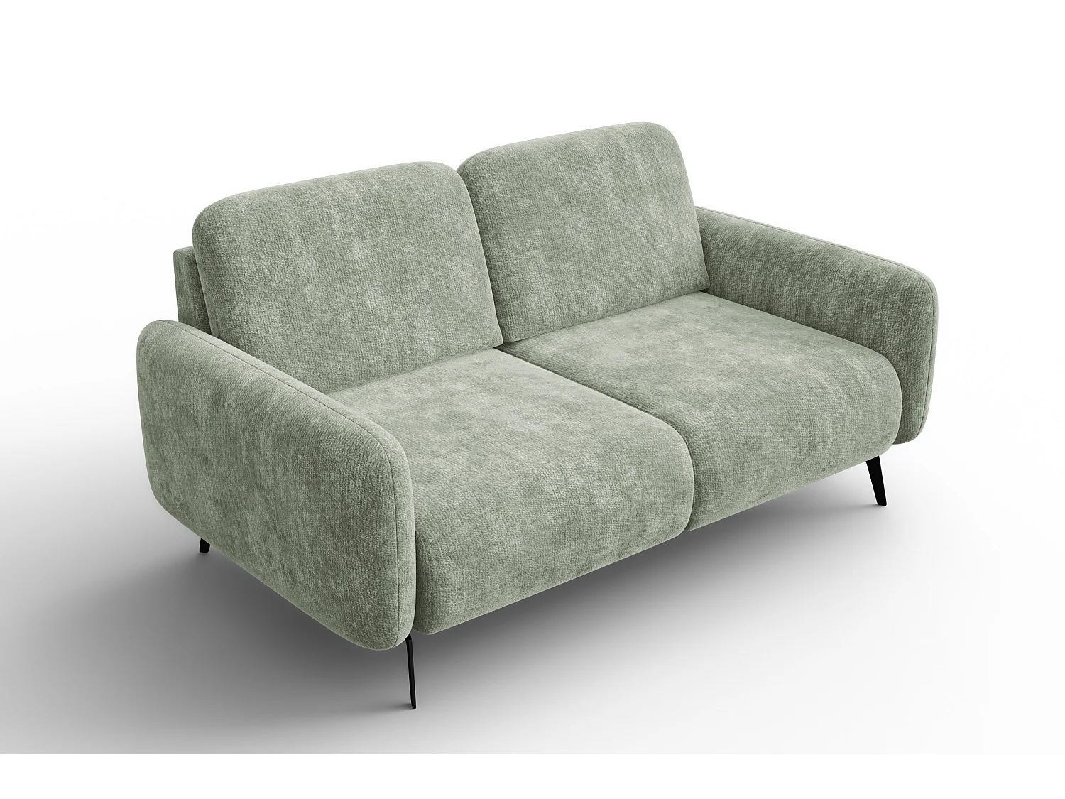 Sofa 2-Sitzer FEBE, hellgrüner Chenille-Stoff