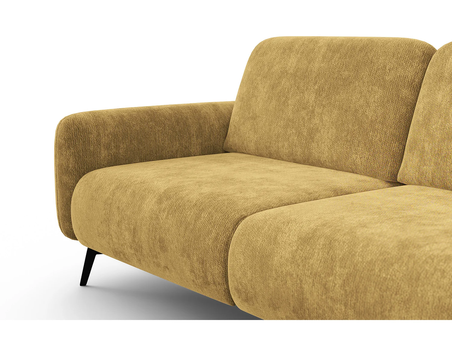 Sofa 3-Sitzer FEBE, safranfarbener Chenille-Stoff