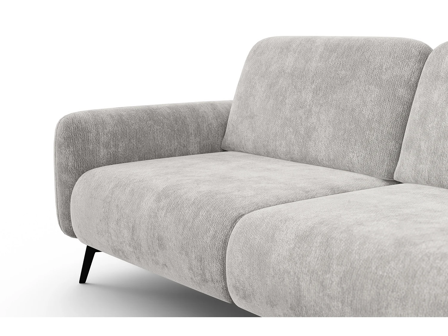 Sofa 3-Sitzer FEBE, hellgrauer Chenille-Stoff