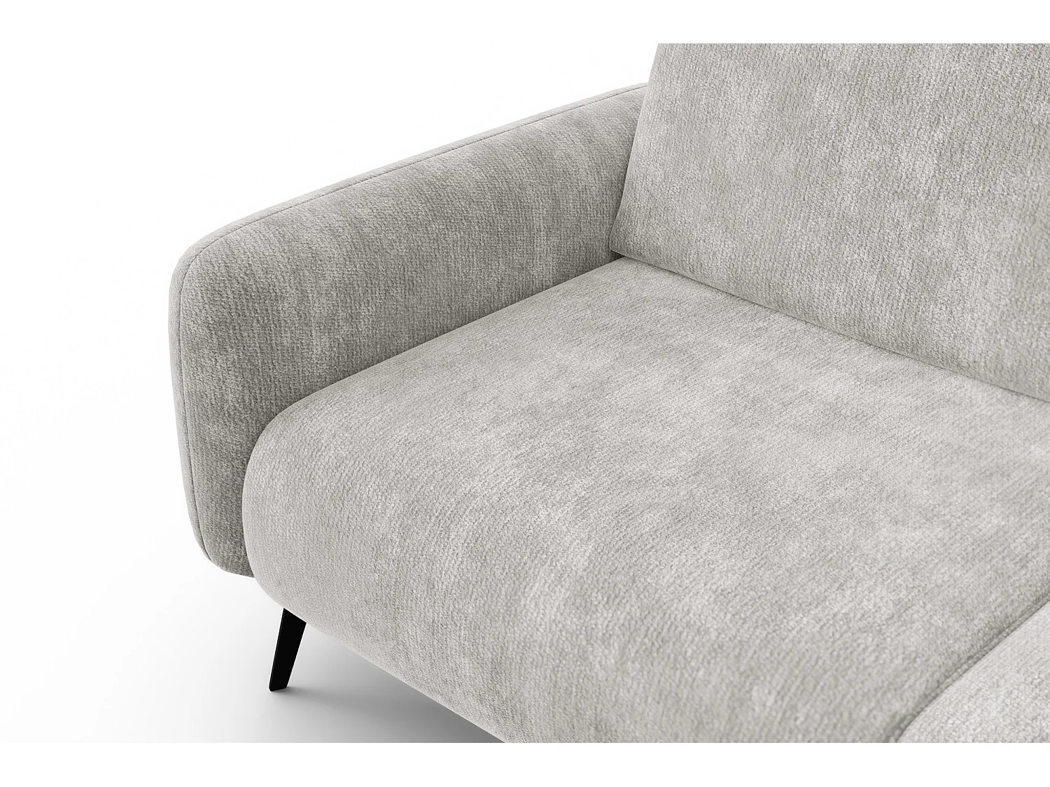 Sofa 3-Sitzer FEBE, hellgrauer Chenille-Stoff