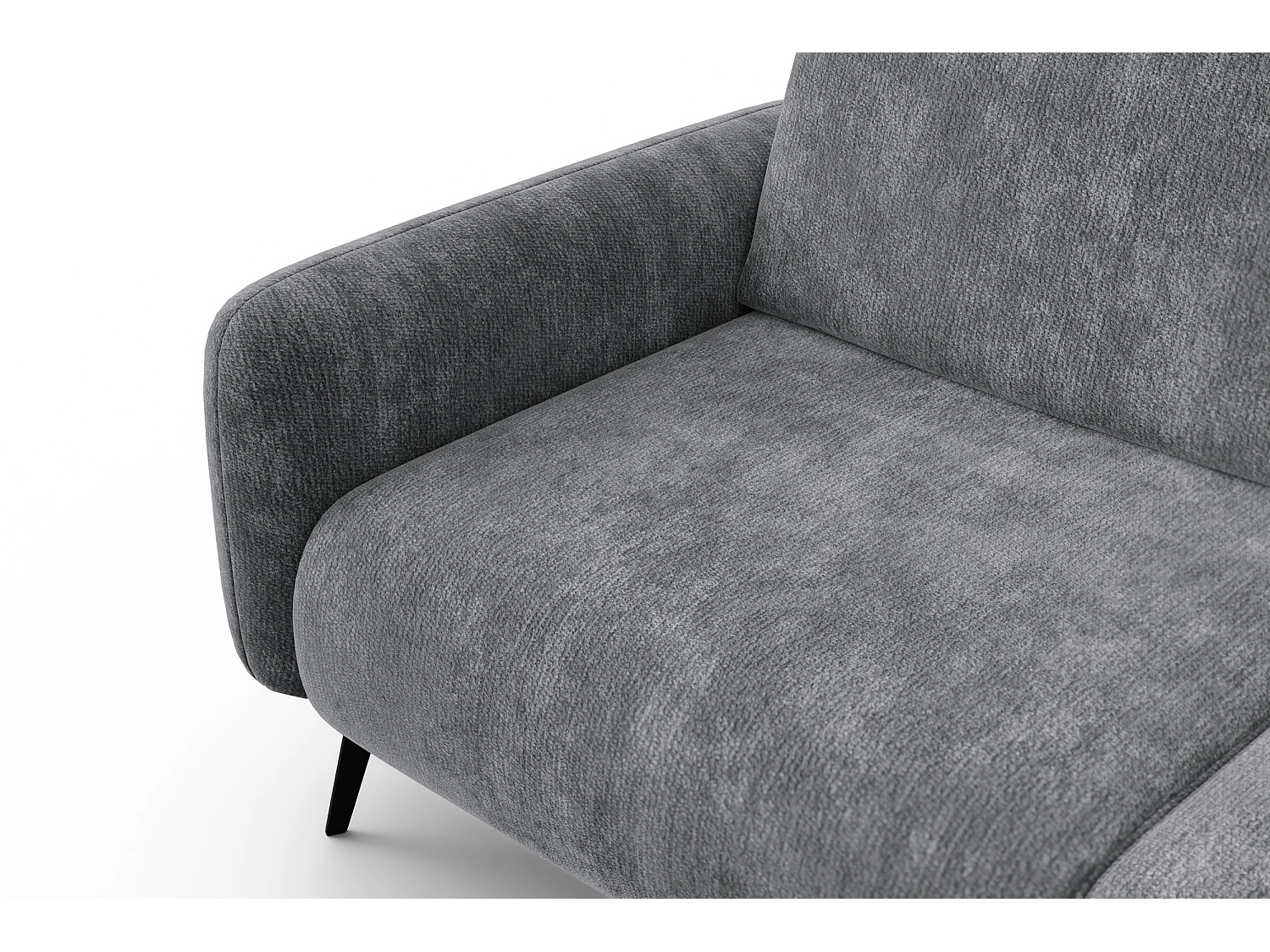 Sofa 3-Sitzer FEBE, grauer Chenille-Stoff