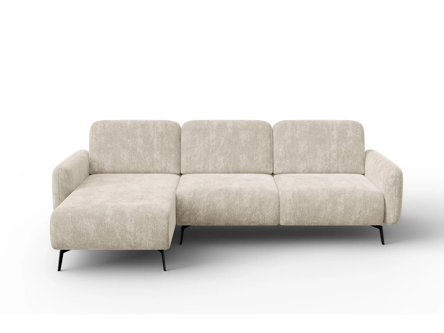 CANAPÉ D'ANGLE FEBE 4 places gauche, tissu chenille beige