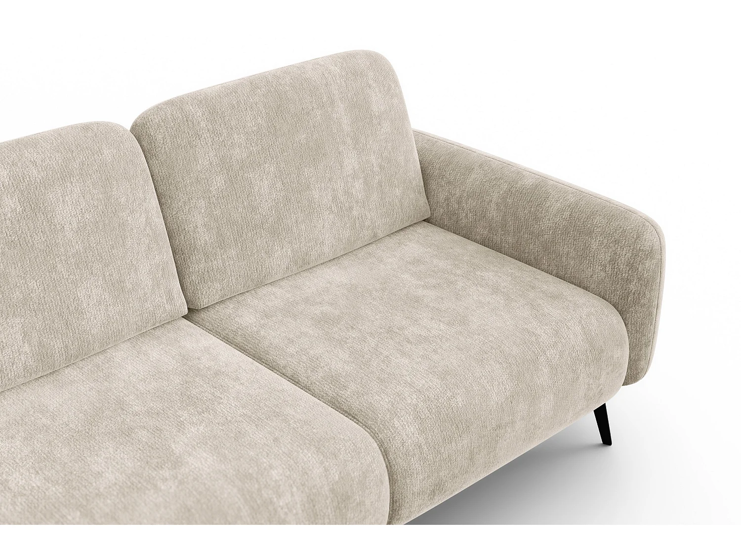 CANAPÉ D'ANGLE FEBE 4 places gauche, tissu chenille beige
