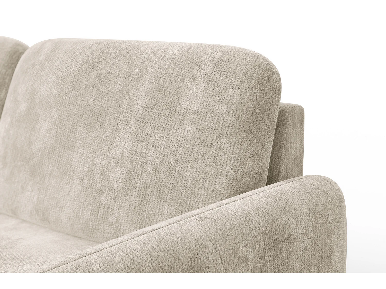 CANAPÉ D'ANGLE FEBE 4 places gauche, tissu chenille beige
