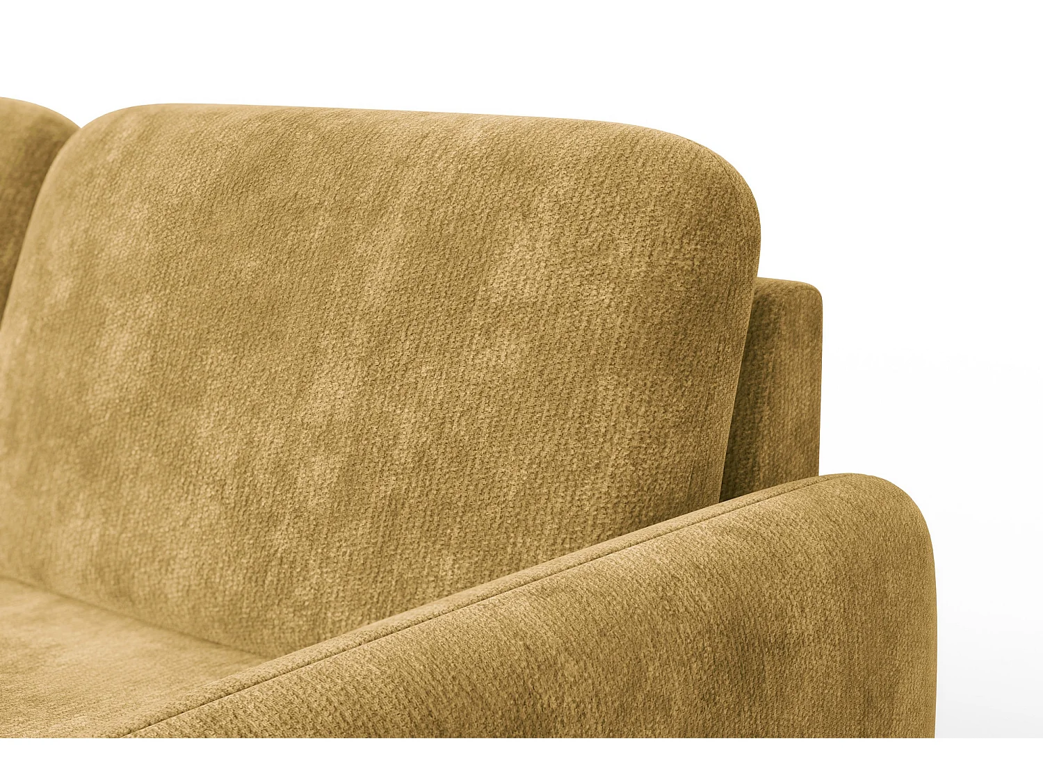 CANAPÉ D'ANGLE FEBE 4 places gauche, tissu chenille moutarde