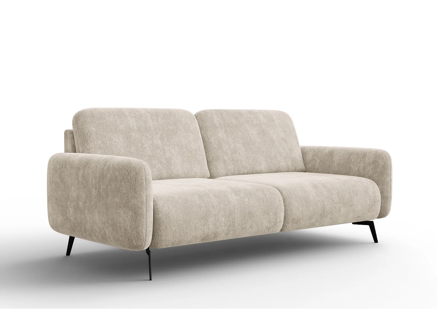 Sofa 3-Sitzer FEBE, cremefarbener Chenille-Stoff