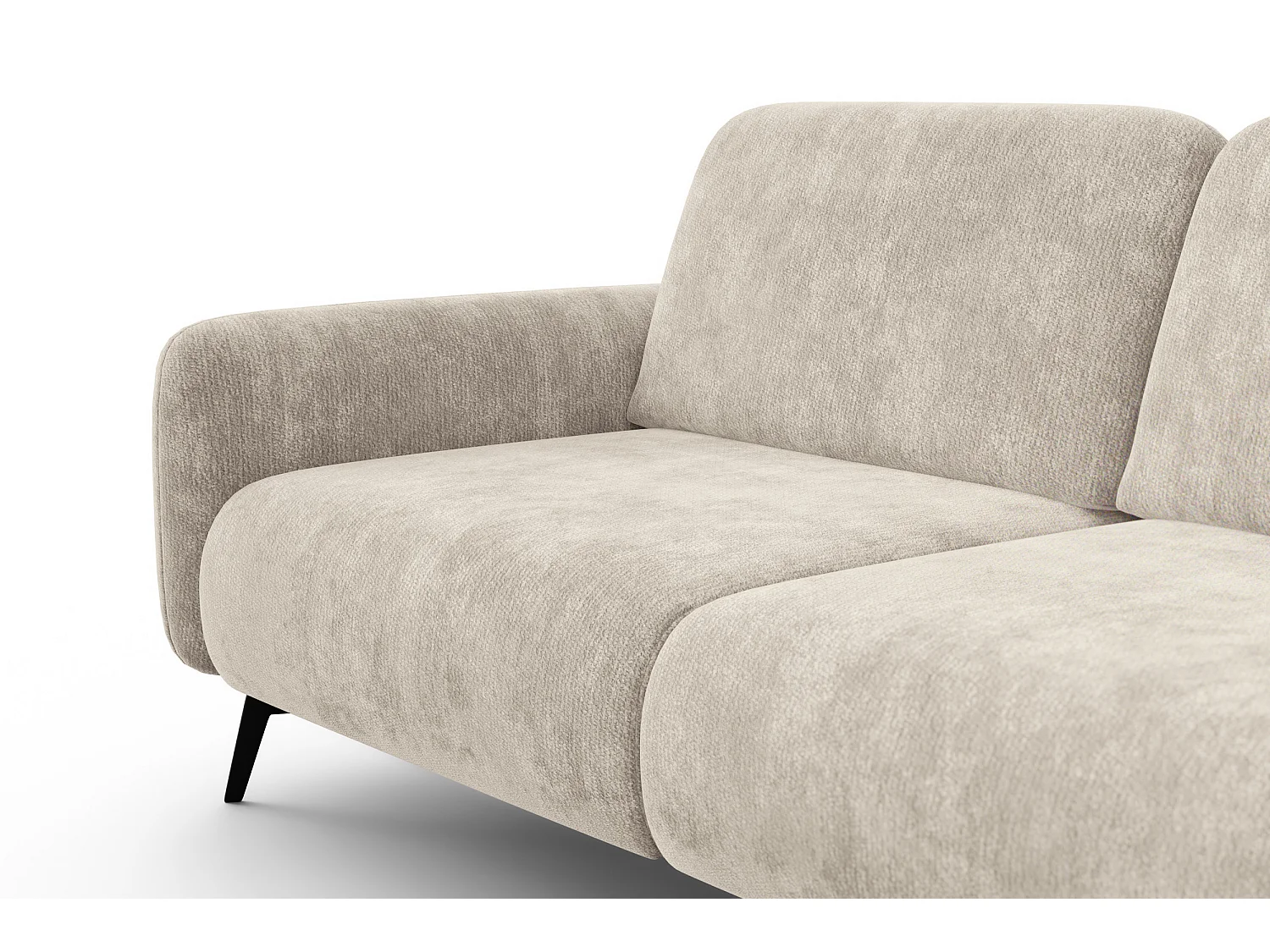 Sofa 3-Sitzer FEBE, cremefarbener Chenille-Stoff