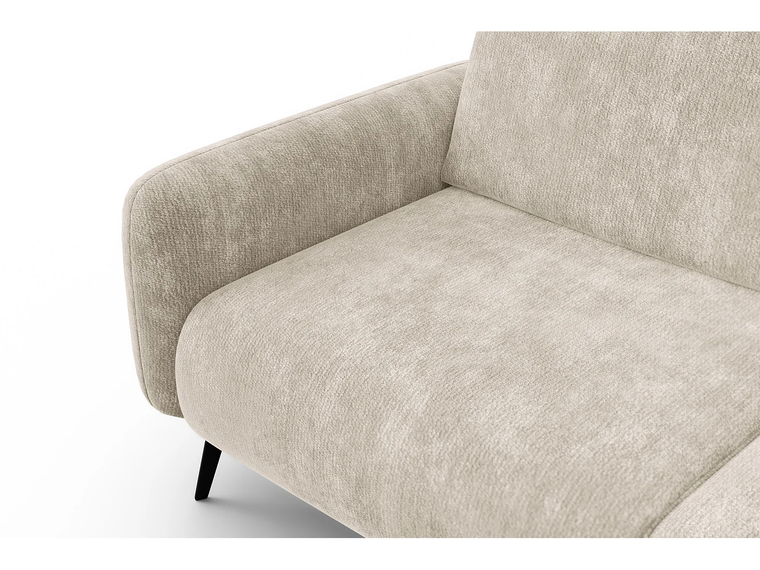 Sofa 3-Sitzer FEBE, cremefarbener Chenille-Stoff