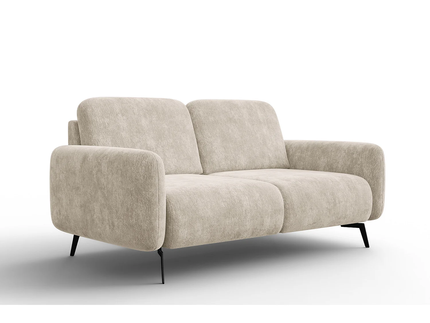 Sofa 2-Sitzer FEBE, cremefarbener Chenille-Stoff