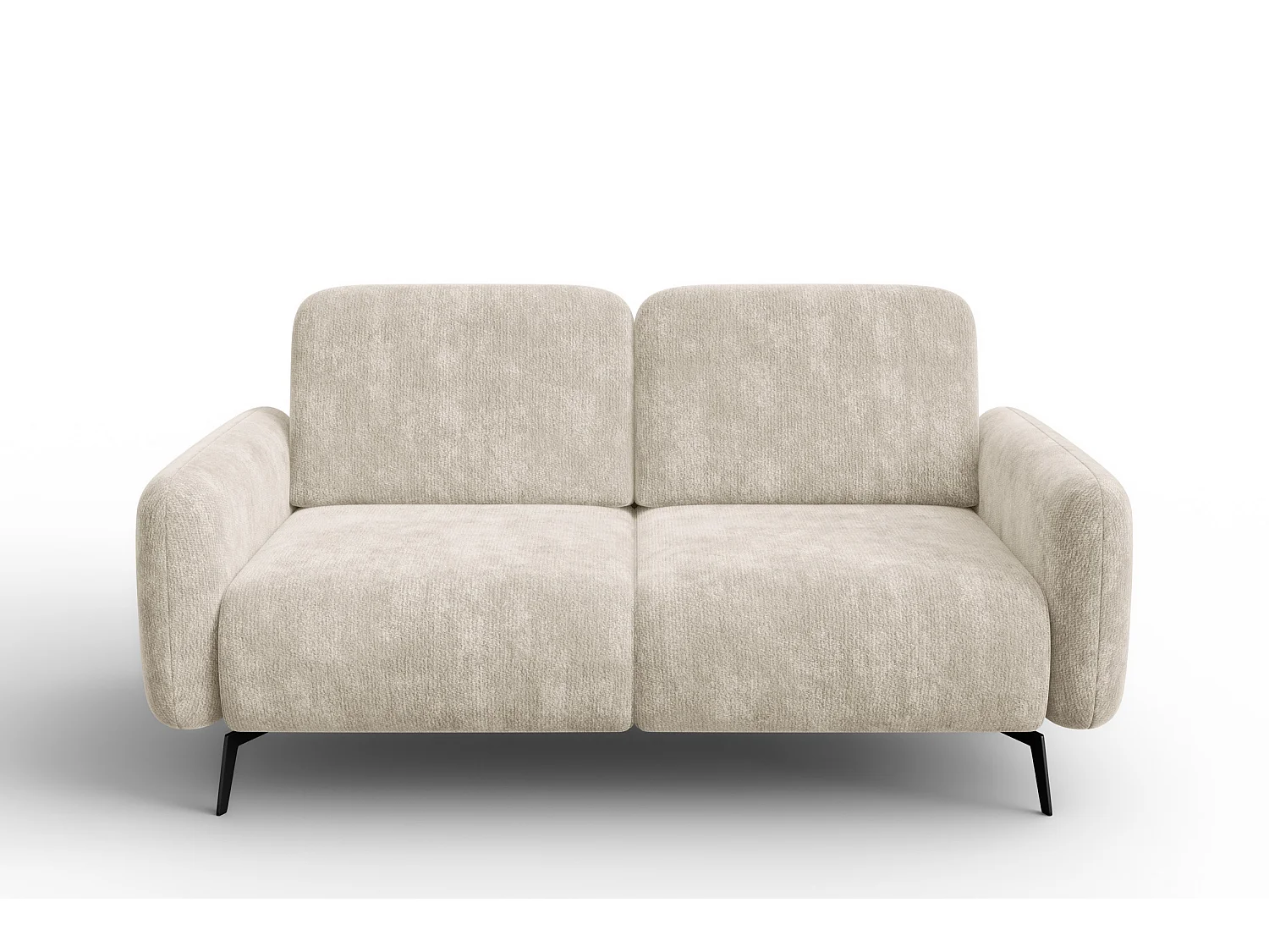 Sofa 2-Sitzer FEBE, cremefarbener Chenille-Stoff