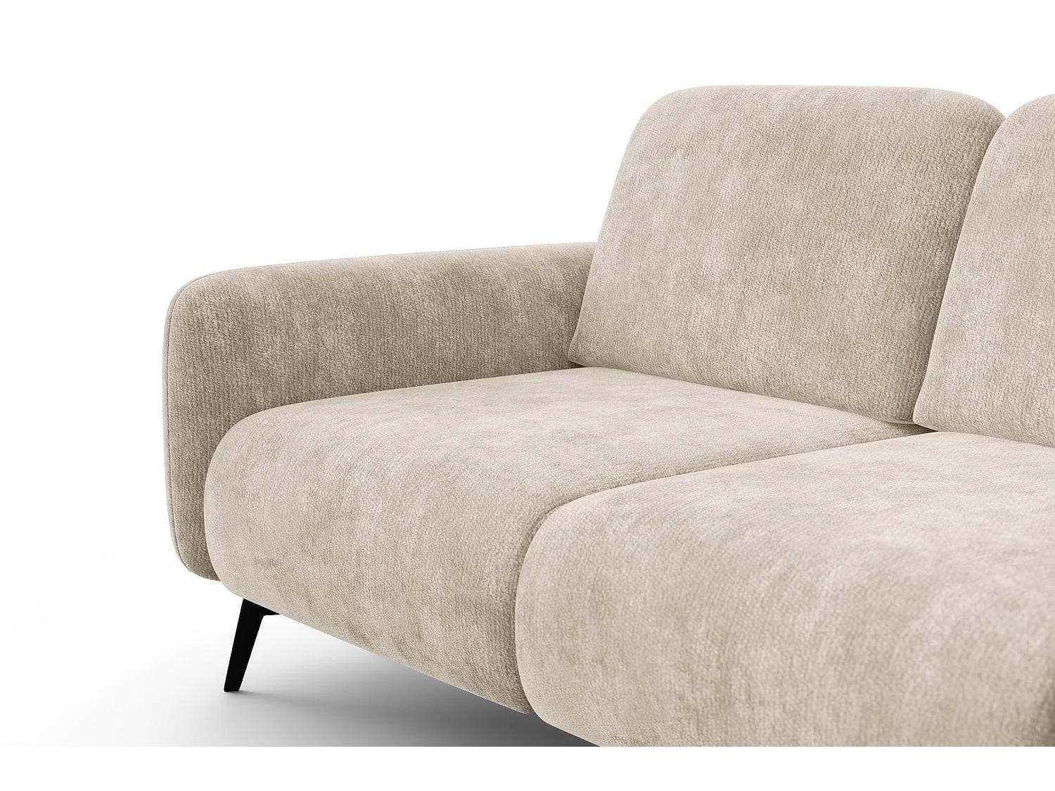 Sofa 2-Sitzer FEBE, cremefarbener Chenille-Stoff
