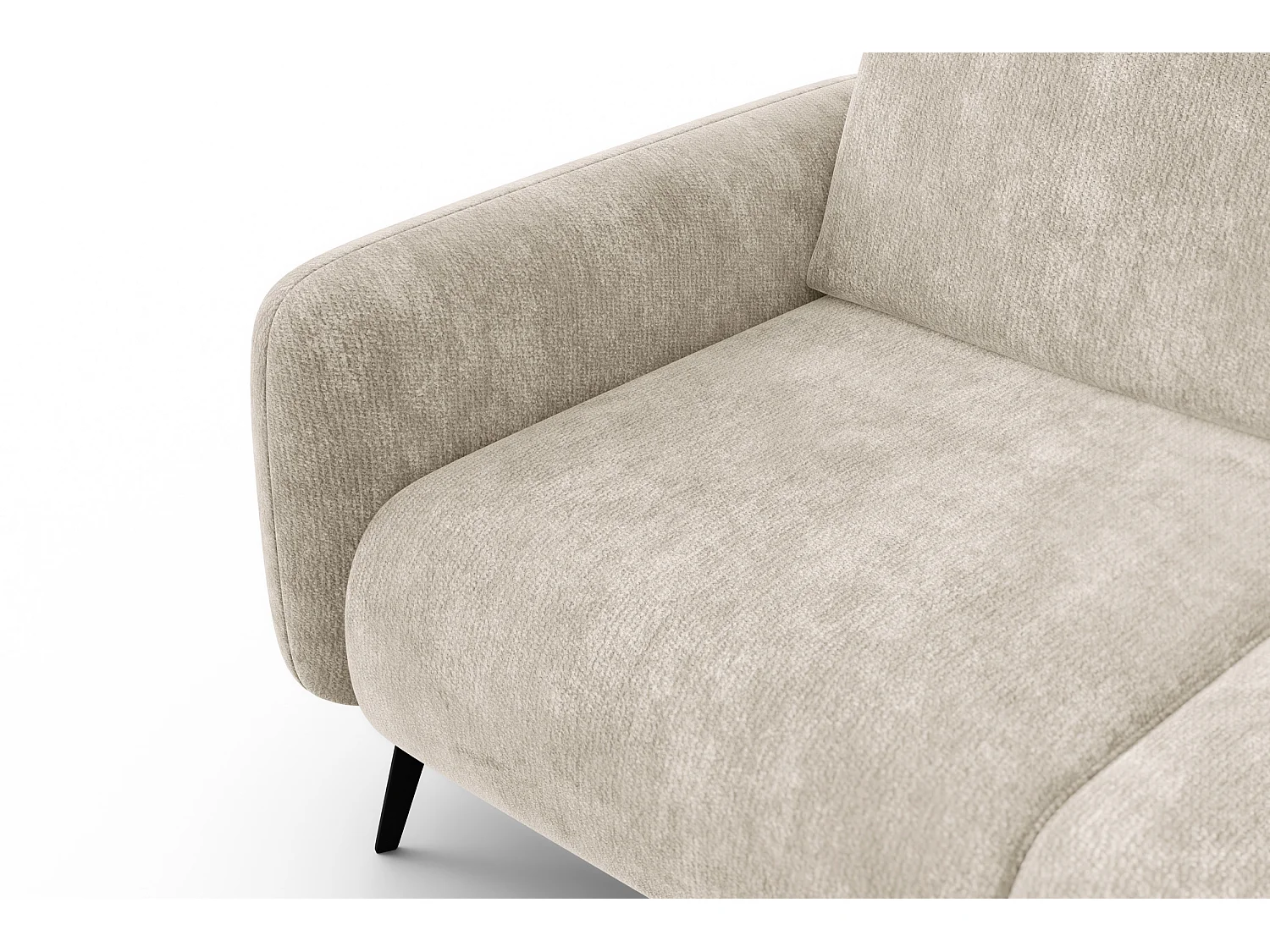 Sofa 2-Sitzer FEBE, cremefarbener Chenille-Stoff