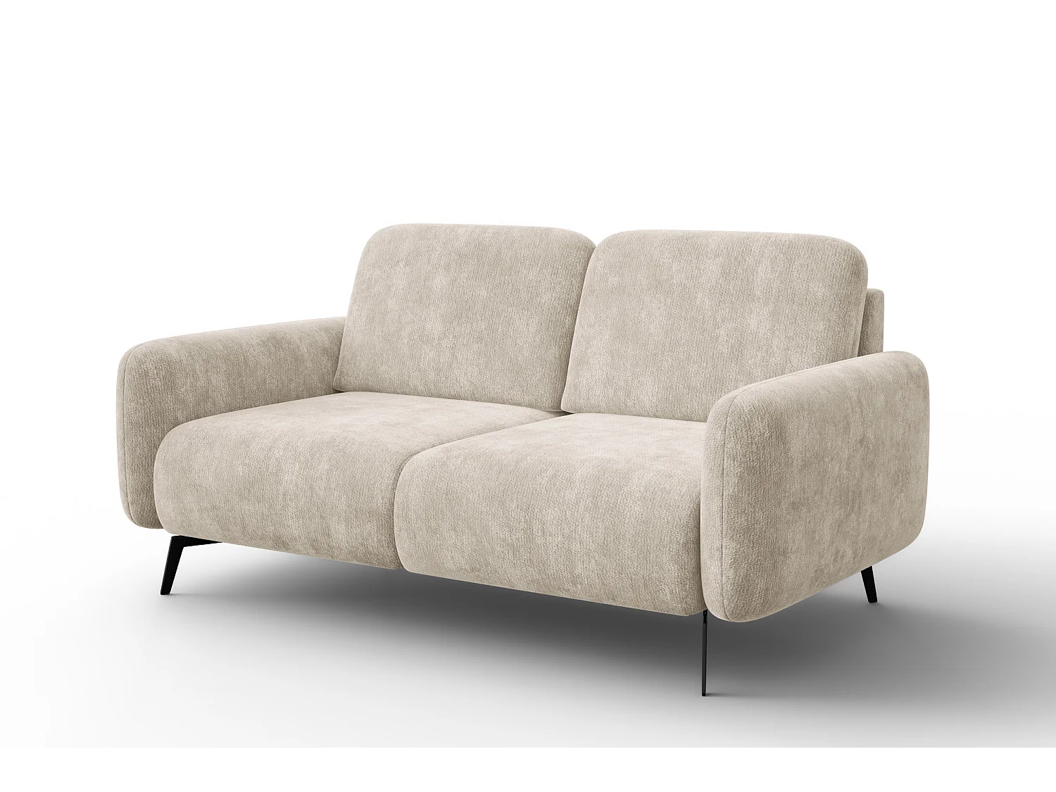 Sofa 2-Sitzer FEBE, cremefarbener Chenille-Stoff