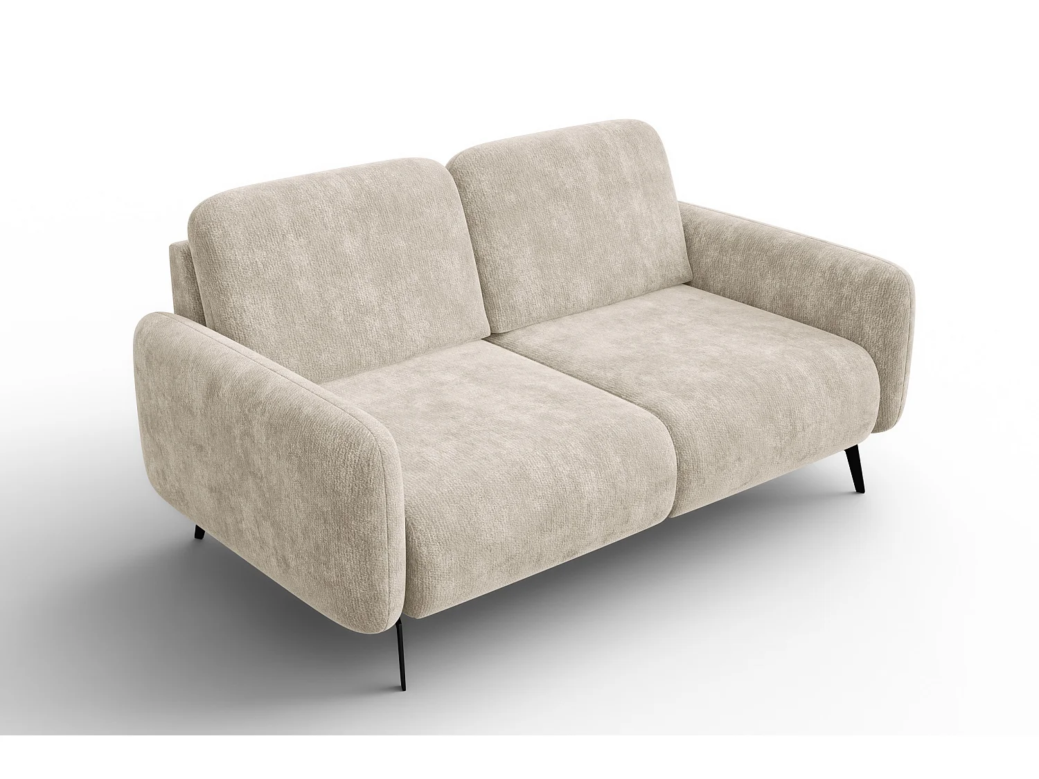 Sofa 2-Sitzer FEBE, cremefarbener Chenille-Stoff