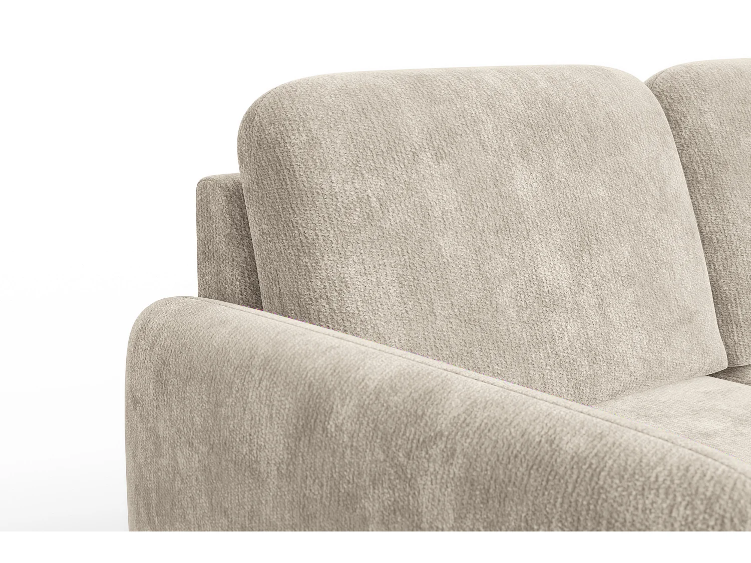 Sofa 2-Sitzer FEBE, cremefarbener Chenille-Stoff