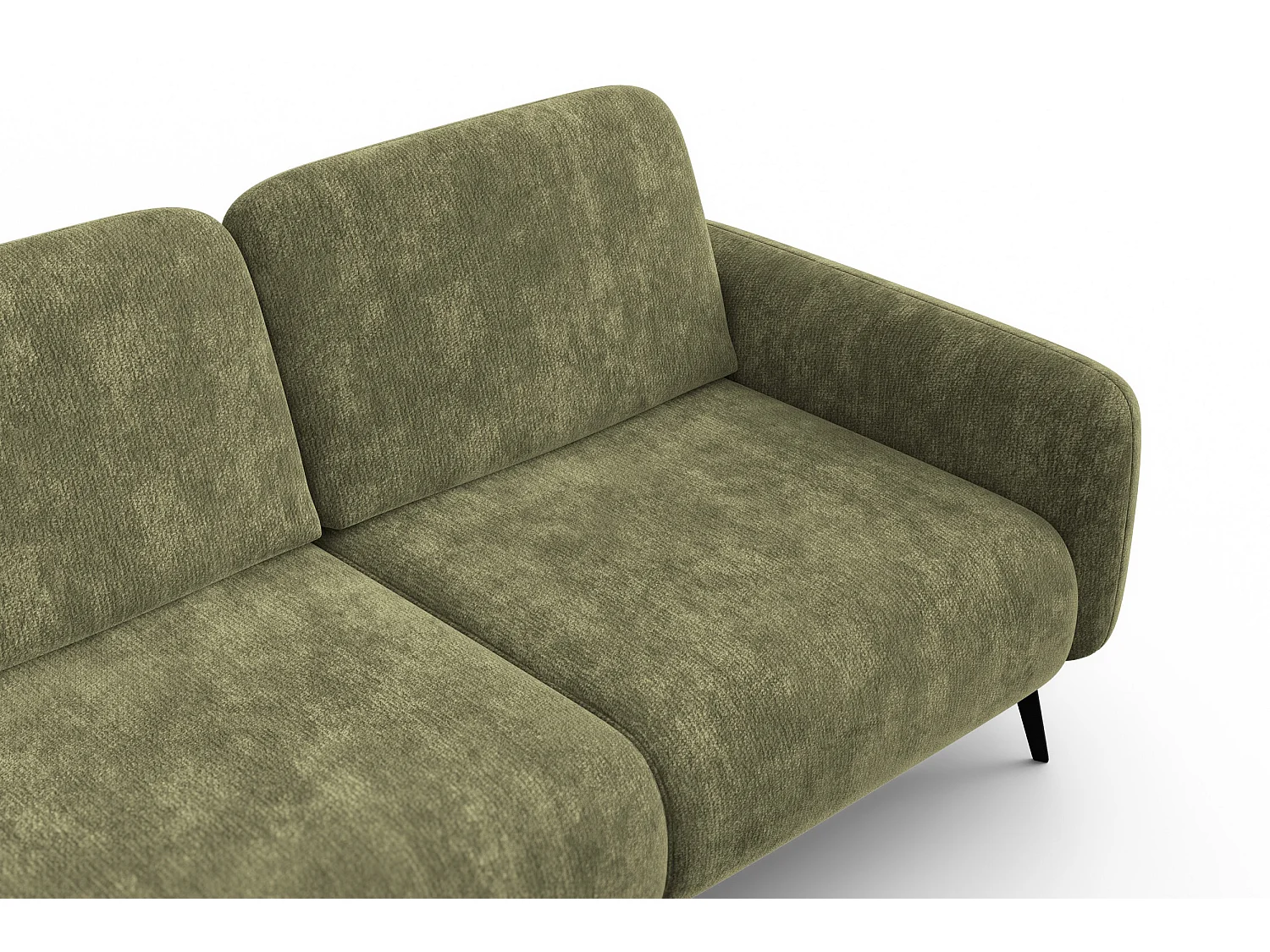 CANAPÉ D'ANGLE FEBE 4 places gauche, tissu chenille olive