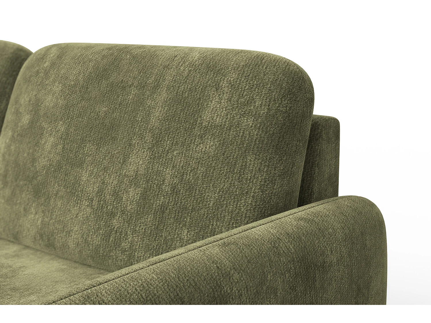 CANAPÉ D'ANGLE FEBE 4 places gauche, tissu chenille olive