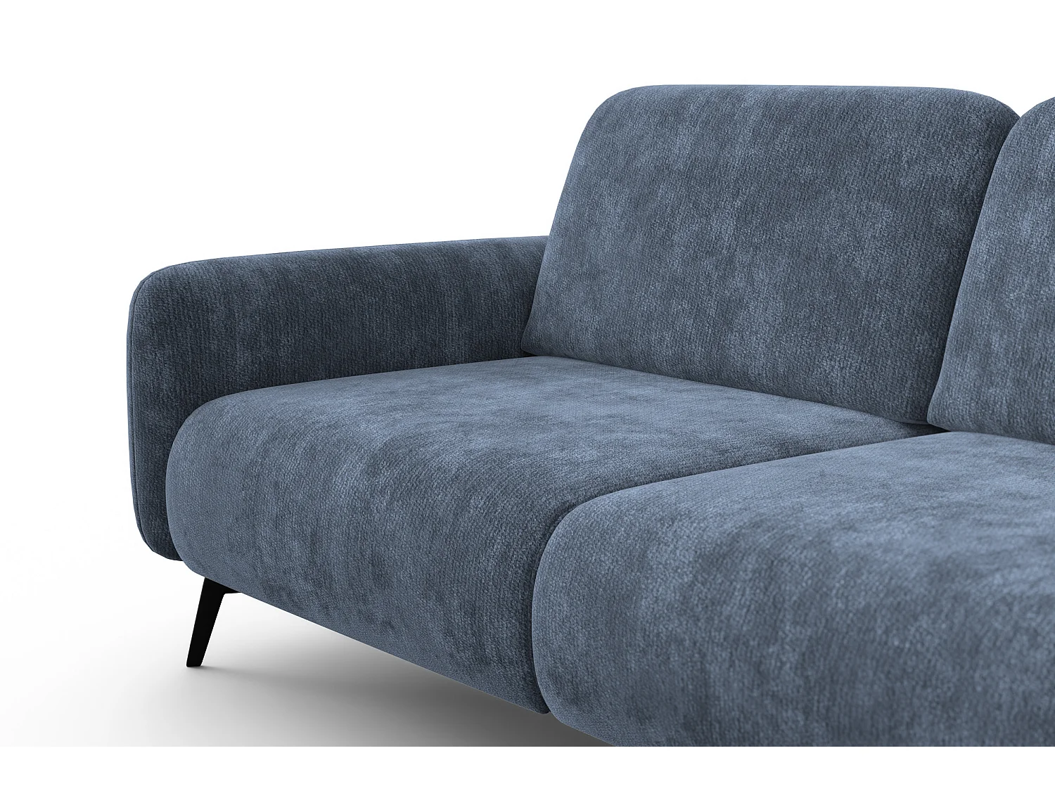 Sofa 3-Sitzer FEBE, marineblauer Chenille-Stoff