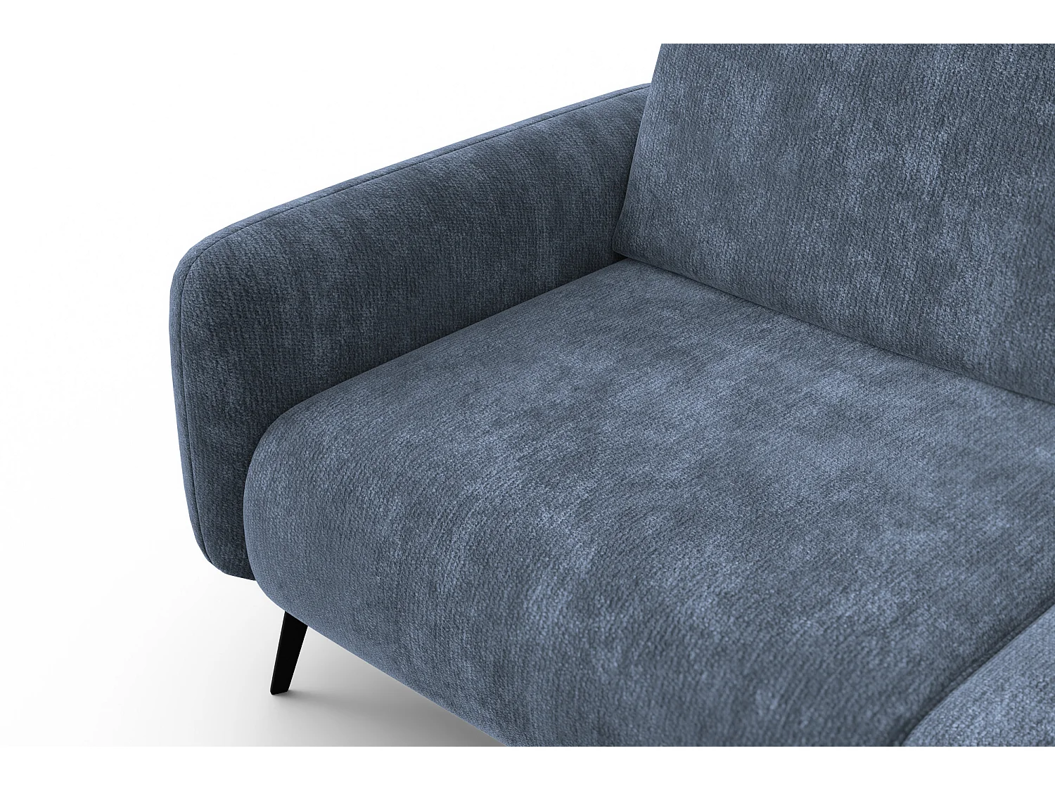 Sofa 3-Sitzer FEBE, marineblauer Chenille-Stoff