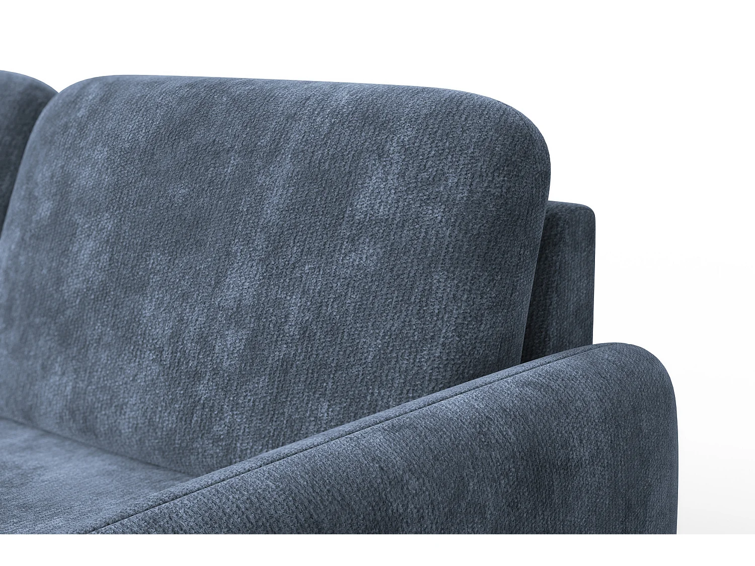 CANAPÉ D'ANGLE FEBE 4 places gauche, tissu chenille bleu marine
