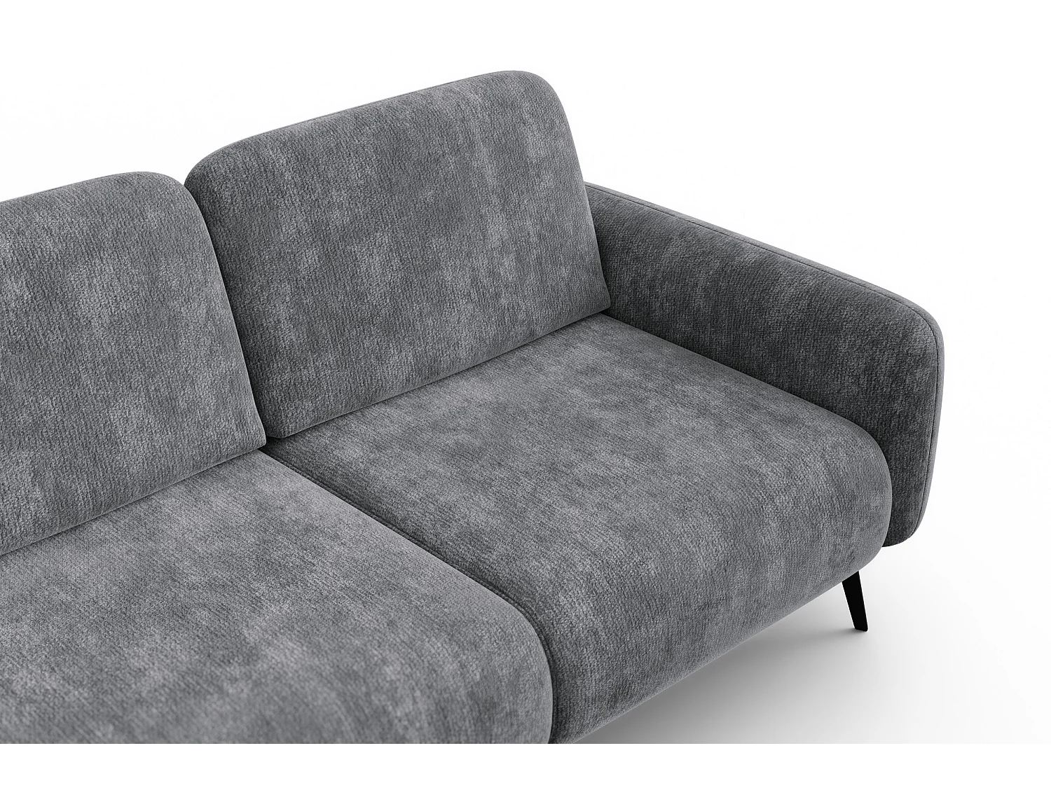 CANAPÉ D'ANGLE FEBE 4 places gauche, tissu chenille gris