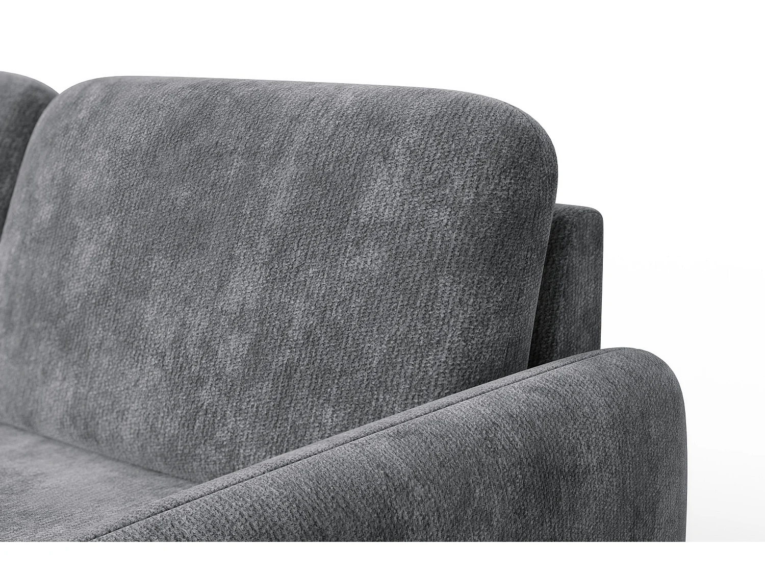 CANAPÉ D'ANGLE FEBE 4 places gauche, tissu chenille gris