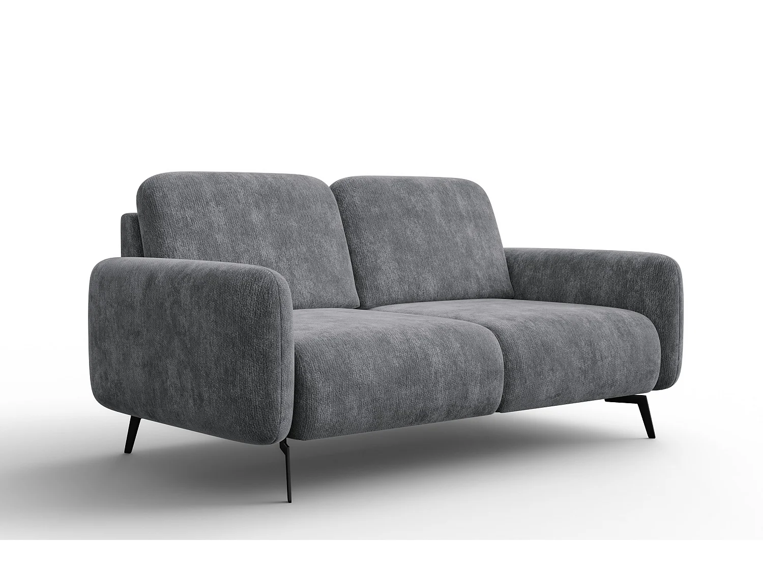 Sofa 2-Sitzer FEBE, grauer Chenille-Stoff