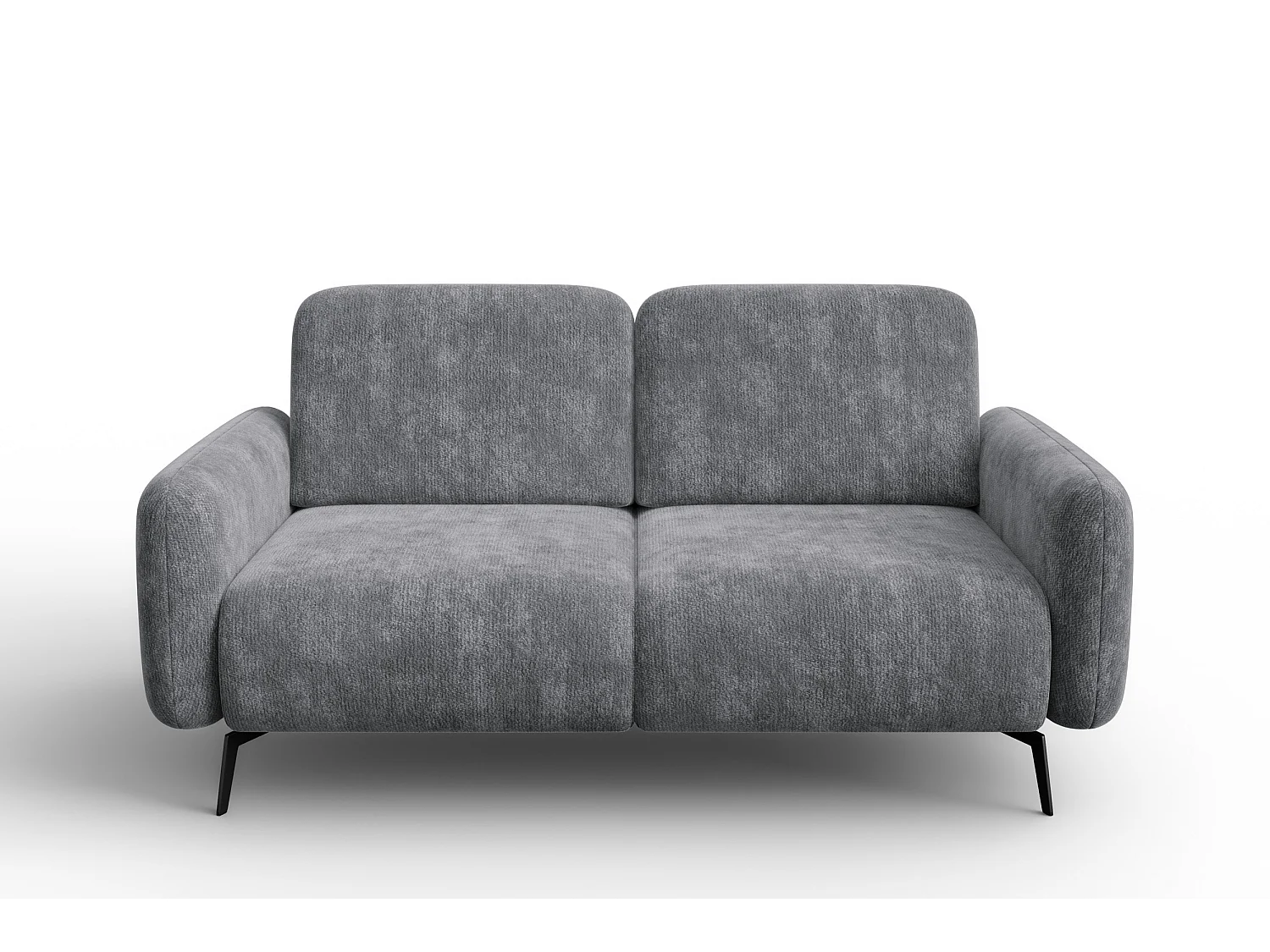 Sofa 2-Sitzer FEBE, grauer Chenille-Stoff