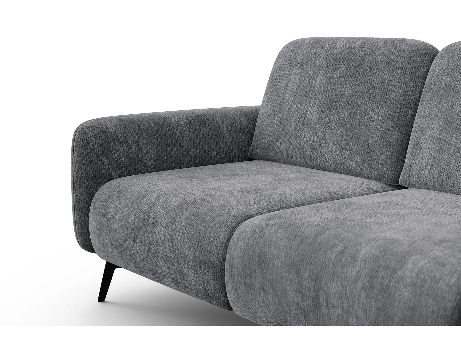 Sofa 2-Sitzer FEBE, grauer Chenille-Stoff