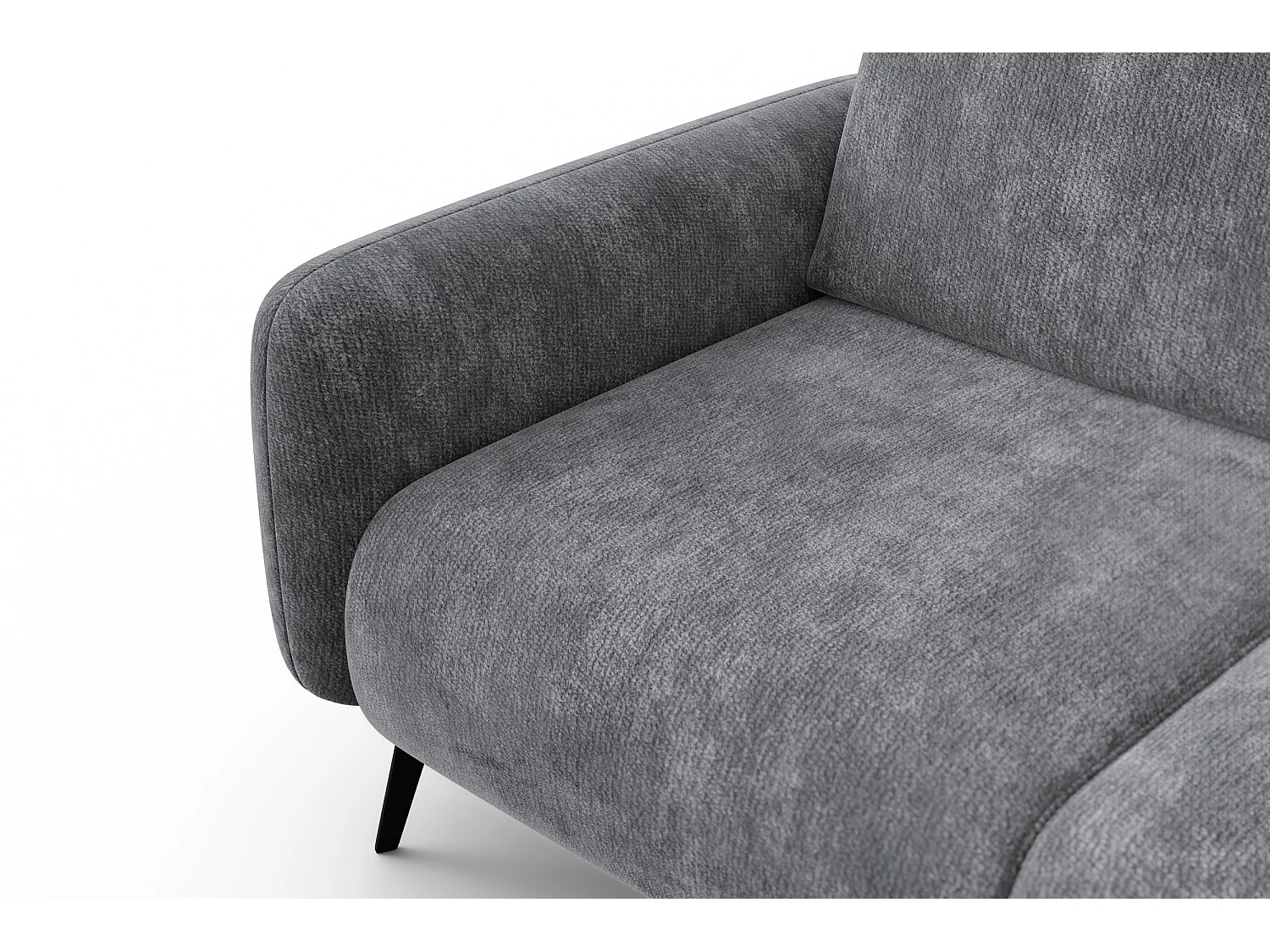 Sofa 2-Sitzer FEBE, grauer Chenille-Stoff