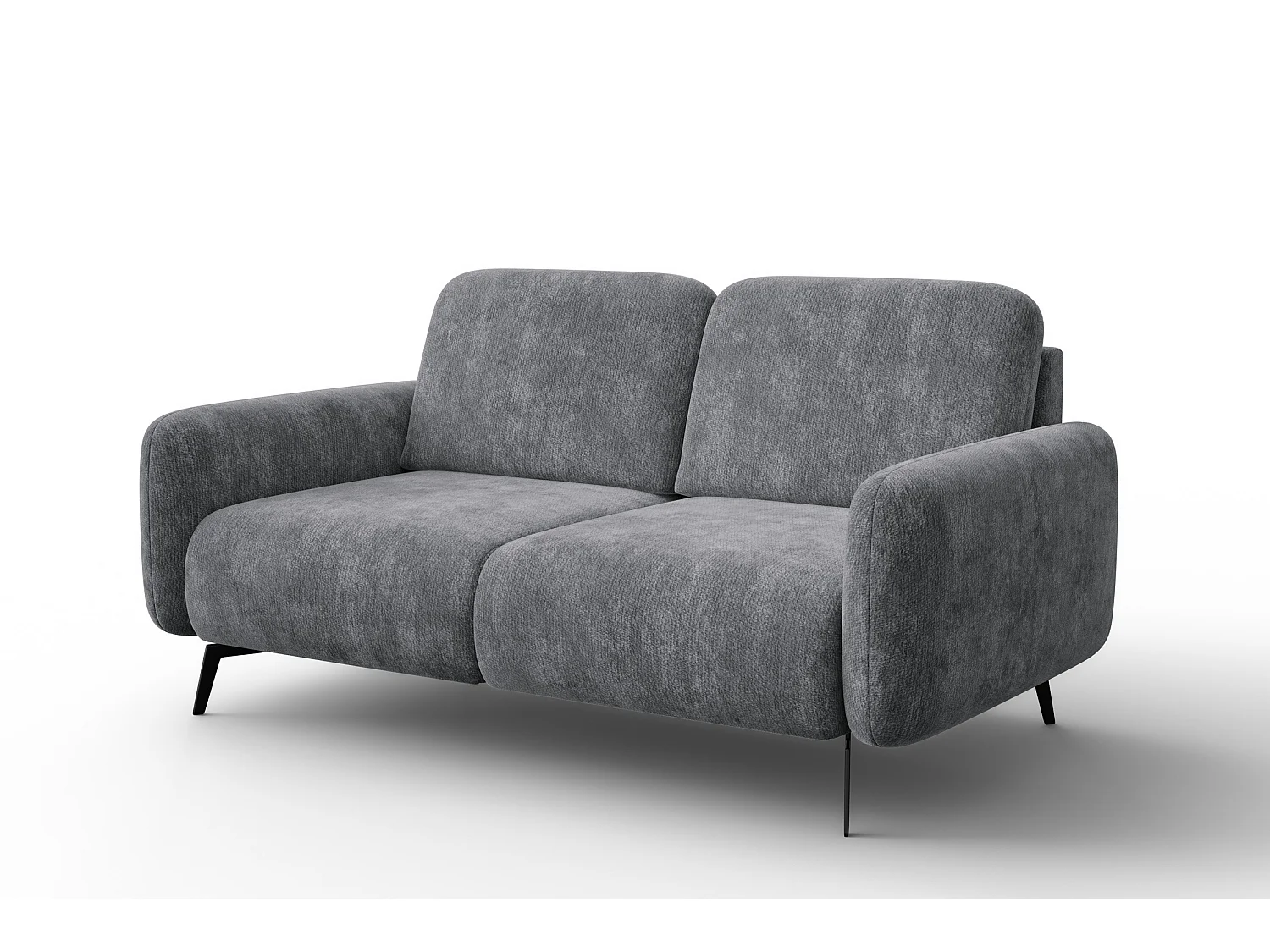 Sofa 2-Sitzer FEBE, grauer Chenille-Stoff