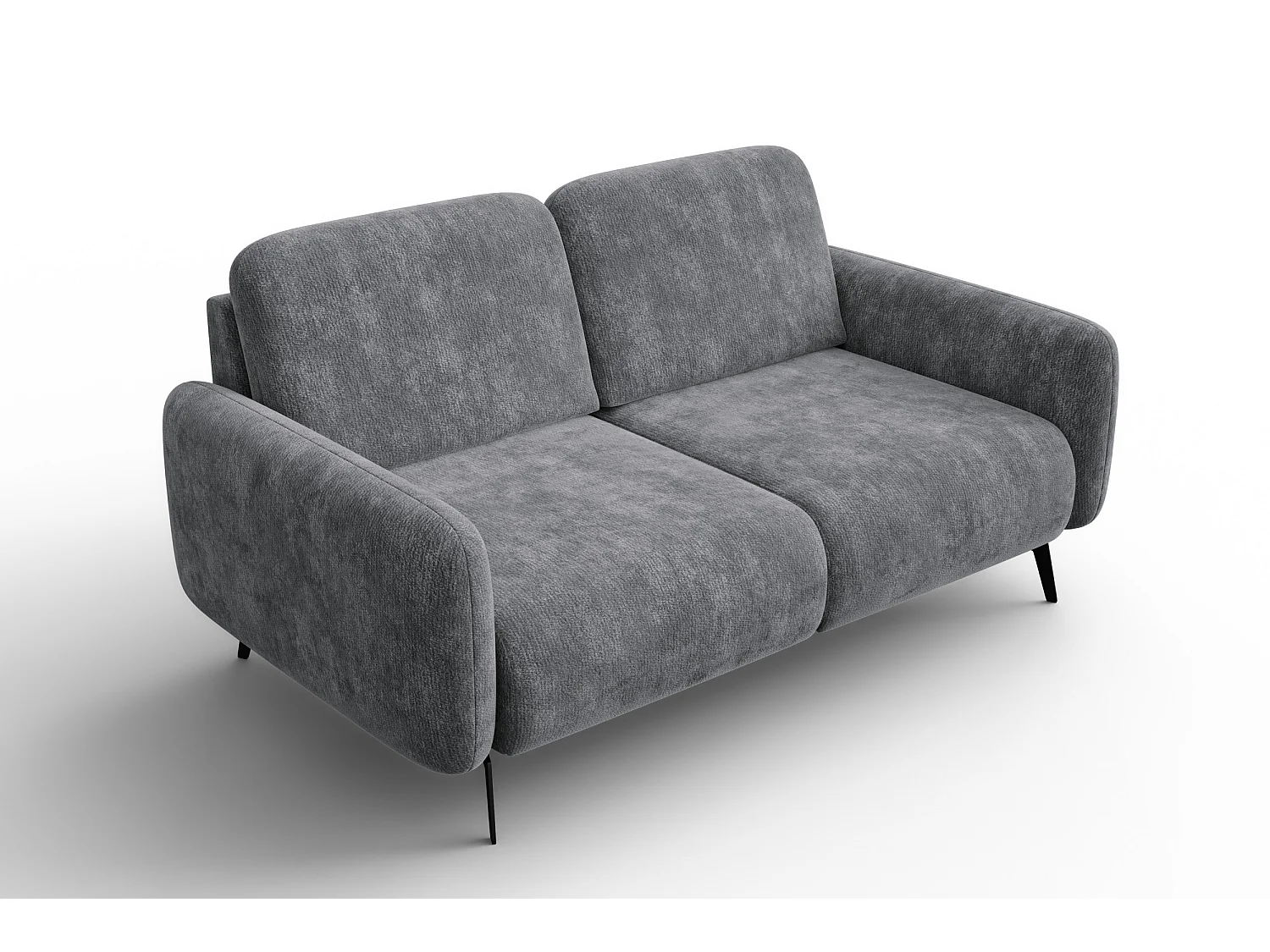 Sofa 2-Sitzer FEBE, grauer Chenille-Stoff