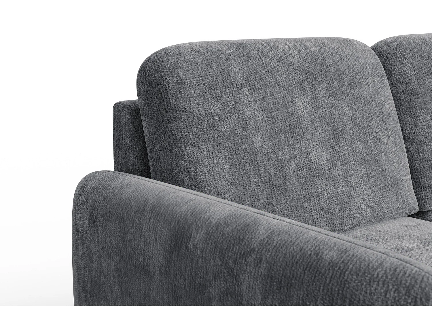Sofa 2-Sitzer FEBE, grauer Chenille-Stoff